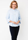 Alison Sheri Round Neckline with Button Up Front Cardigan, Blue