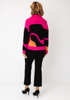Alison Sheri Abstract Print High Neckline Jumper, Pink Multi