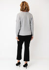Alison Sheri Colour Block with Rhinestone Detail Top, Grey Multi