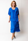Allison Chiffon V Neck Top and Layered Skirt, Blue