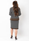 Allison Abstract  Print Knit Cardigan and Skirt Co-Ord, Brown