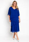 Allison Chiffon Layered Top & Skirt Two Piece, Royal Blue