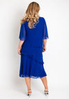 Allison Chiffon Layered Top & Skirt Two Piece, Royal Blue