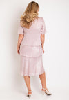 Allison Printed Silk Layered Midi Dress, Dusty Pink