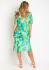 Allison Printed Silk Layered Midi Dress, Green