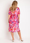 Allison Printed Silk Layered Midi Dress, Orange