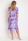 Allison Printed Silk Layered Midi Dress, Purple