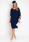 Allison Chiffon Overlay Midi Dress, Navy