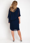 Allison Chiffon Overlay Midi Dress, Navy