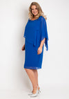 Allison Chiffon Overlay Midi Dress, Royal Blue