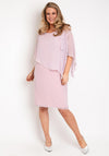 Allison Chiffon Overlay Midi Dress, Dusty Pink