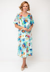 Allison Abstract Print Layered Dress, Mint Green