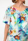 Allison Abstract Print Layered Dress, Mint Green