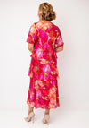 Allison Abstract Print Layered Dress, Orange Multi