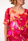 Allison Abstract Print Layered Dress, Orange Multi