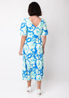 Allison Rose Print A-Line Dress, Blue and Green