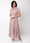 Allison Lace Overlay Pleated Long Dress, Mauve Pink