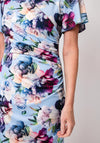 Allison Floral Ruched Pencil Dress, Blue