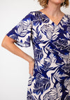 Allison Botanical Print Wrap Effect Dress, Blue
