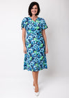 Allison Floral A-Line Midi Dress, Blue