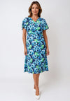 Allison Floral A-Line Midi Dress, Blue