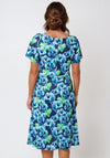 Allison Floral A-Line Midi Dress, Blue