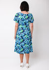 Allison Floral A-Line Midi Dress, Blue