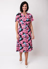Allison Floral A-Line Midi Dress, Pink