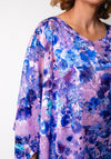 Allison Floral Print Draped Dress, Purple