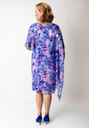 Allison Floral Print Draped Dress, Purple