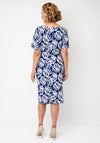 Allison Floral Wrap Ruched Midi Dress, Navy