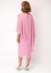 Allison Chiffon Cape Pencil Midi Dress, Pink