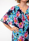 Allison Floral Chiffon A-Line Dress, Navy Multi