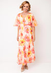 Allison Floral Print Chiffon Dress, Yellow Multi
