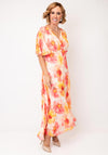 Allison Floral Print Chiffon Dress, Yellow Multi