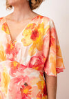 Allison Floral Print Chiffon Dress, Yellow Multi