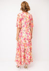 Allison Floral Print Chiffon Dress, Pink Multi