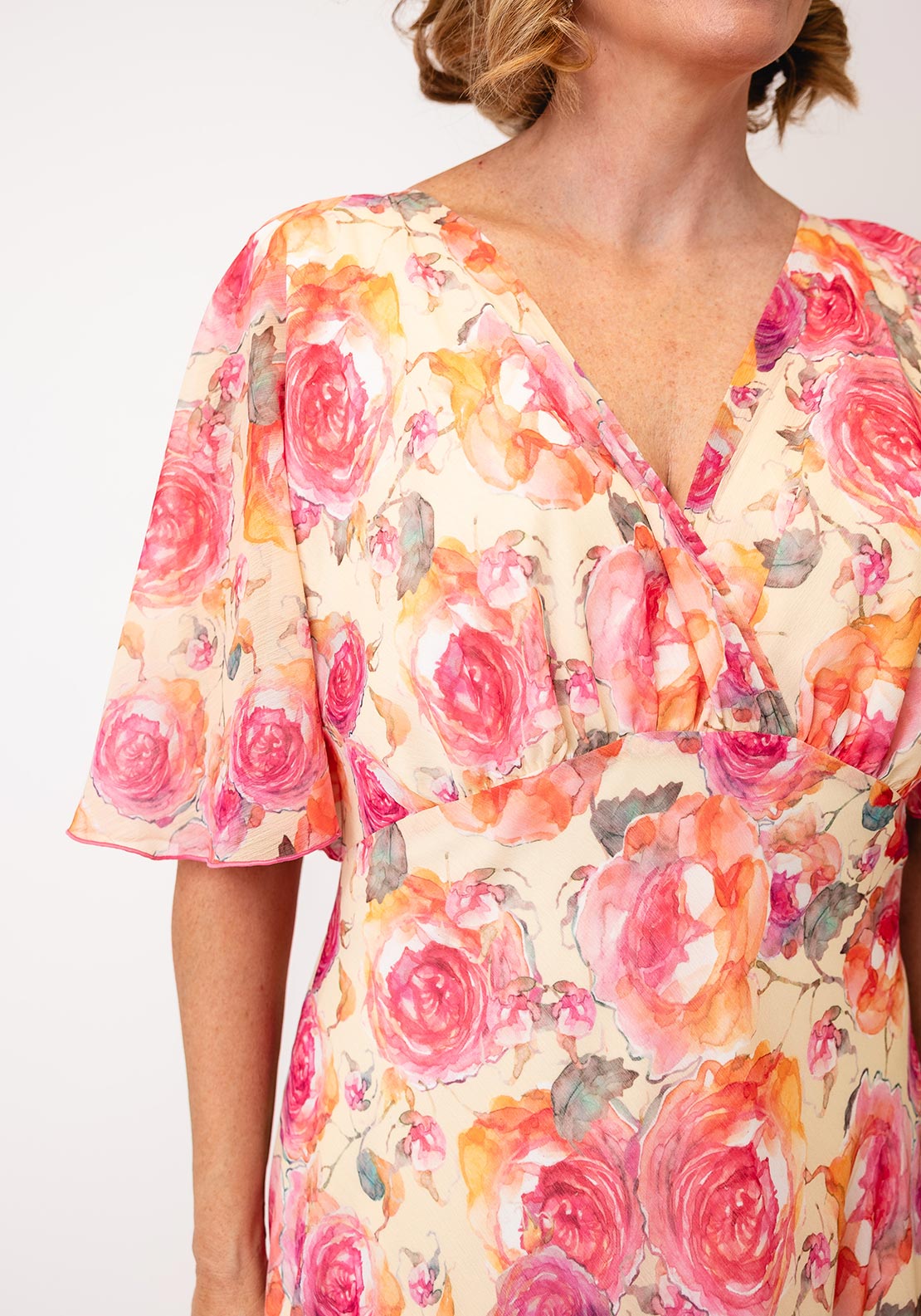 sachin and babi light blue dress Miss Selfridge chiffon lace trim maxi slip dress in oversized rose print