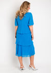 Allison Chiffon Tiered Frill Midi Dress, Turquoise