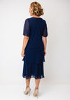 Allison Chiffon Tiered Frill Midi Dress, Navy