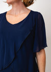 Allison Chiffon Tiered Frill Midi Dress, Navy
