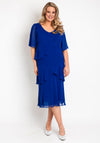 Allison Chiffon Tiered Frill Midi Dress, Blue