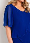 Allison Chiffon Tiered Frill Midi Dress, Blue