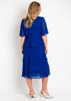 Allison Chiffon Tiered Frill Midi Dress, Blue