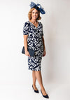 Allison Floral Wrap Style Pencil Dress, Navy