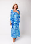 Allison Abstract Print Silk Chiffon 3 Piece Set, Blue