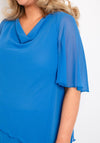 Allison Chiffon Layered Top & Trousers Two Piece, Chambray Blue
