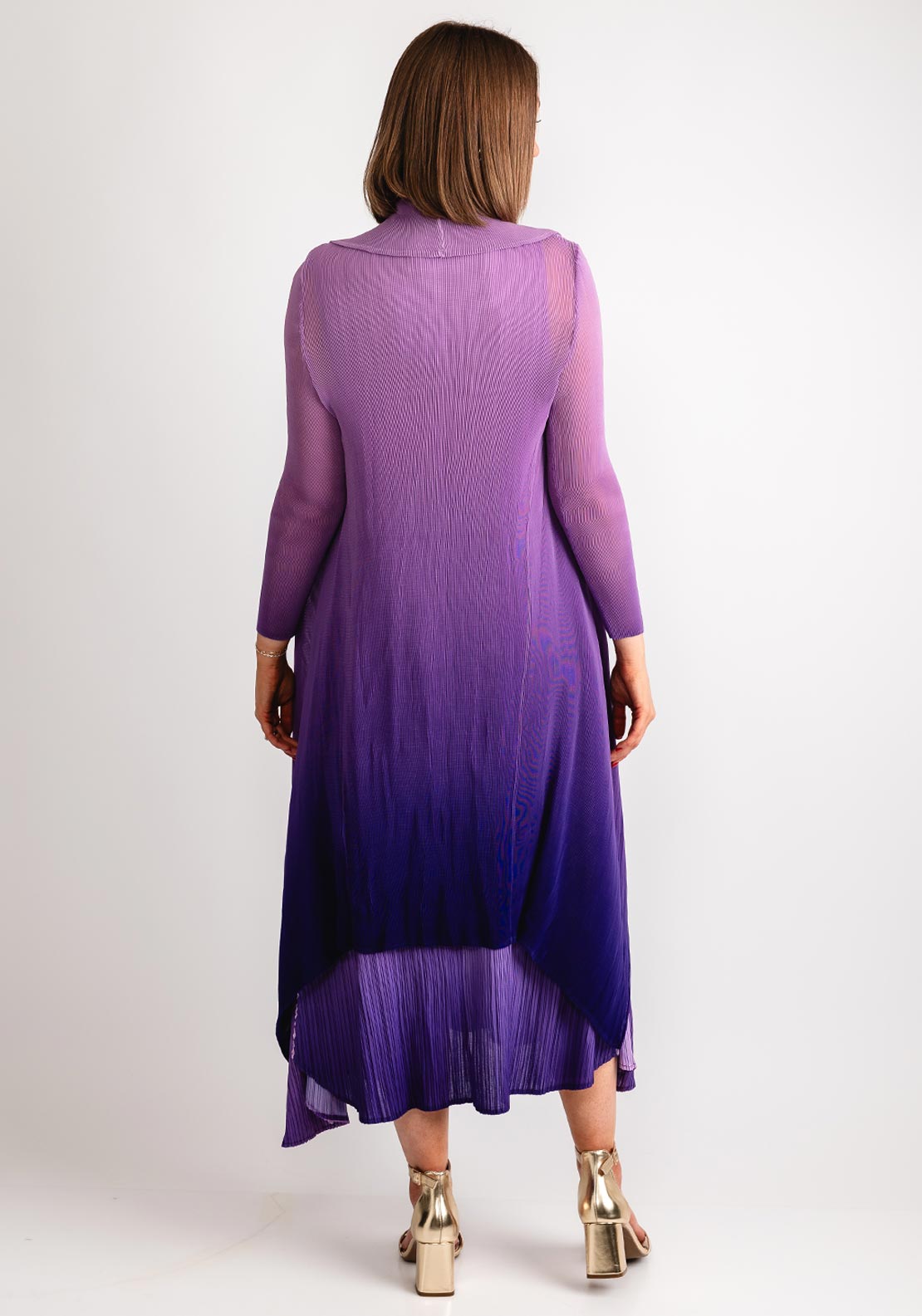 Alquema One Size Ombre Chiffon Dress & Jacket, Dusty Tulle