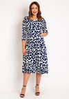 Alquema Smash Pocket Crinkle Print Midi Dress, Indigo Leopard