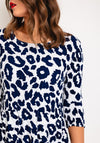 Alquema Smash Pocket Crinkle Print Midi Dress, Indigo Leopard